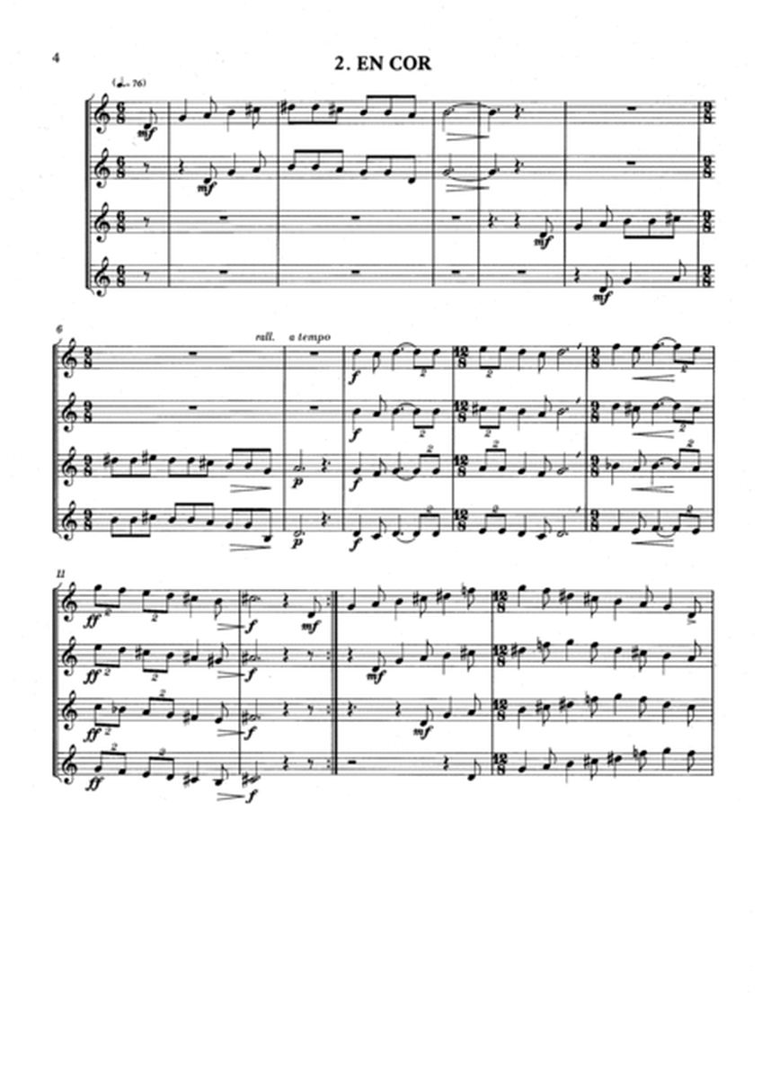 Deux pieces pour ensemble de trompettes multiple de quatre