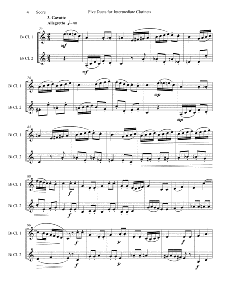 Cecile Chaminade - 5 Duets for Intermediate Clarinets image number null