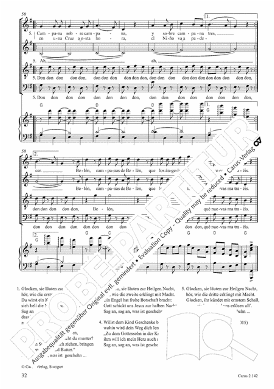 Christmas Carols of the World. Choral collection 4-Part scores gallery preview page 31