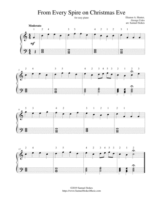 From Every Spire on Christmas Eve - for easy piano