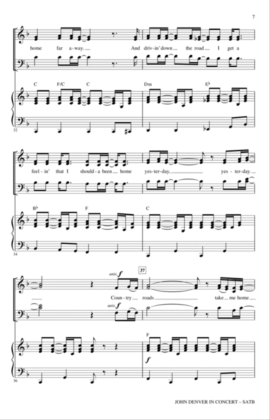 John Denver In Concert (arr. Alan Billingsley) 4-Part scores gallery preview page 6