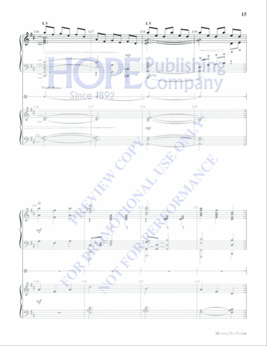Morning Has Broken Morning Has Broken Handbell Choir scores gallery preview page 15