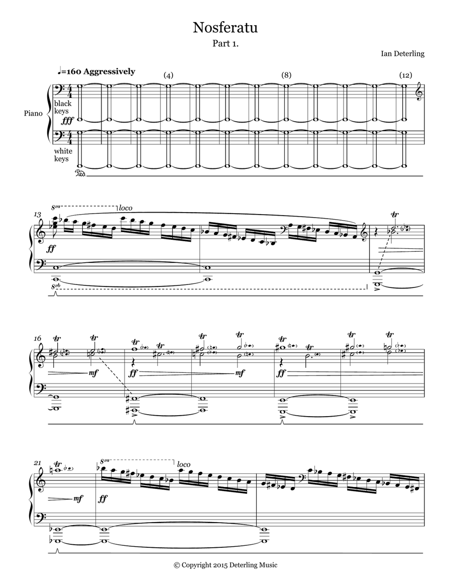 Nosferatu (for piano and electronics) Piano Solo scores gallery preview page 3