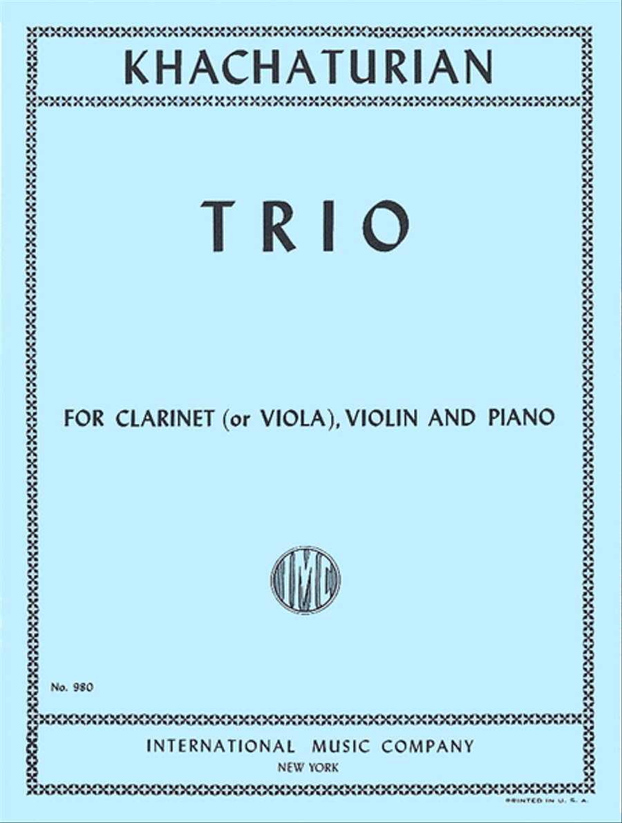 Trio For Clarinet (Or Viola), Violin & Piano Clarinet scores gallery preview page 1