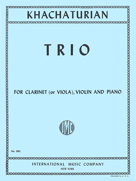 Trio For Clarinet (Or Viola), Violin & Piano