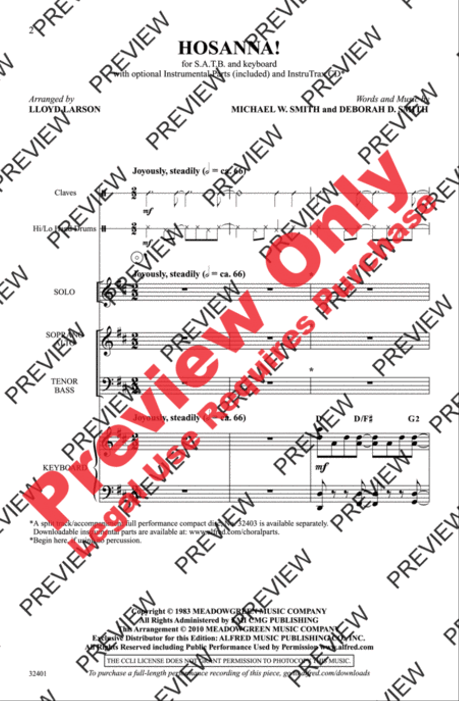 Hosanna! Hosanna! 4-Part scores gallery preview page 2