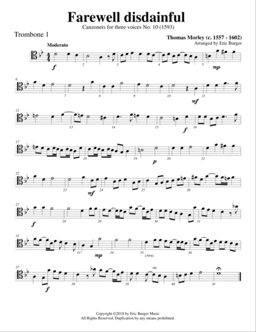 Farewell disdainful for Trombone or Low Brass Trio Brass Trio scores gallery preview page 3