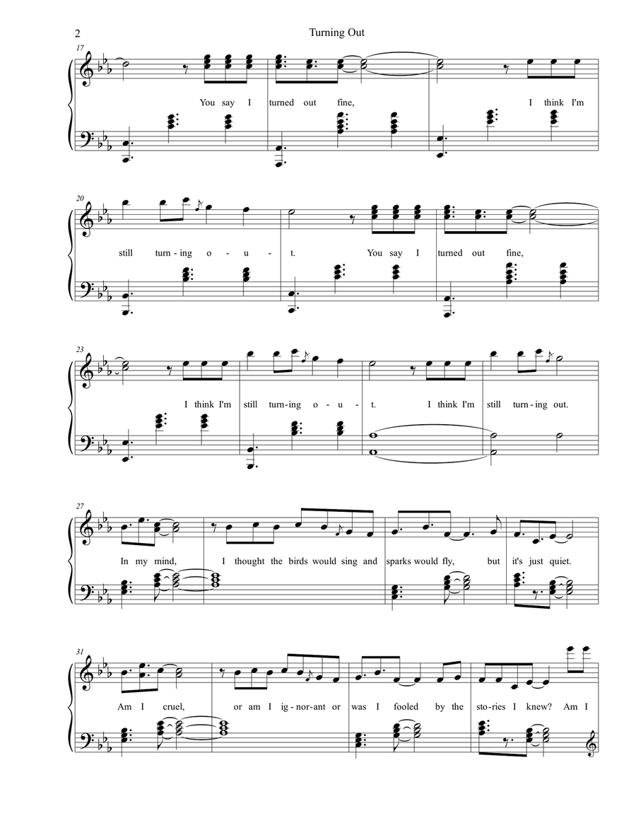 Turning Out Piano Solo scores gallery preview page 2
