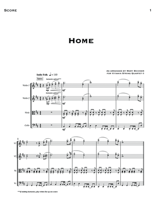 Home (arr. Mary Bichner) - Full Score