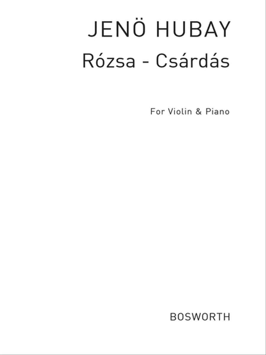 Jeno Hubay: Rosza Czardas For Violin And Piano