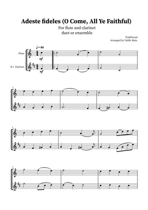 Book cover for O Come, All Ye Faithful (Adeste Fideles) - Flute and Clarinet Duet