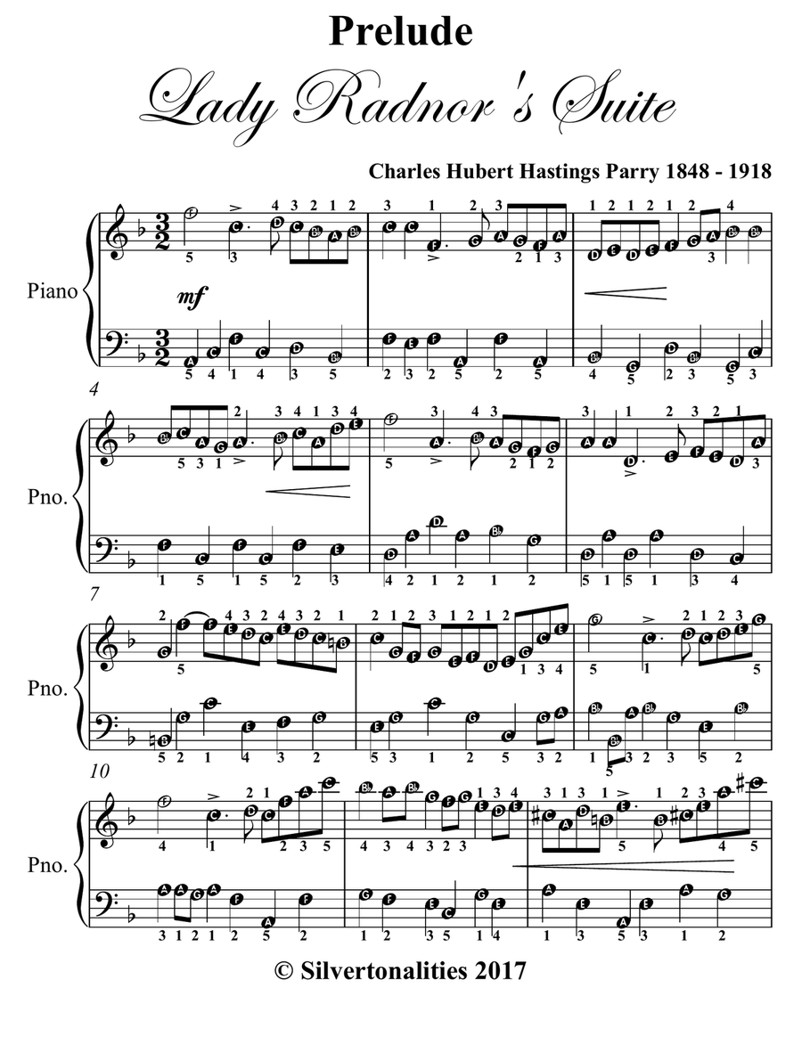 Prelude Lady Radnor's Suite Easy Piano Sheet Music Piano Method scores gallery preview page 2