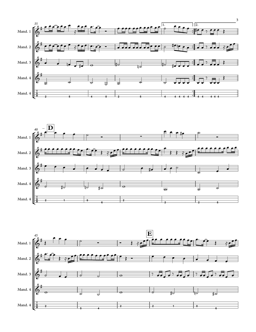 Moliendo Café para Orquesta infantil de Mandolinas Small Ensemble scores gallery preview page 3