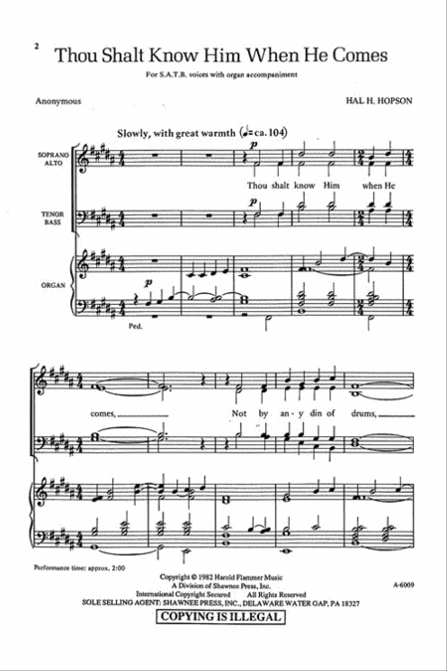 Thou Shalt Know Him When He Comes 4-Part scores gallery preview page 2