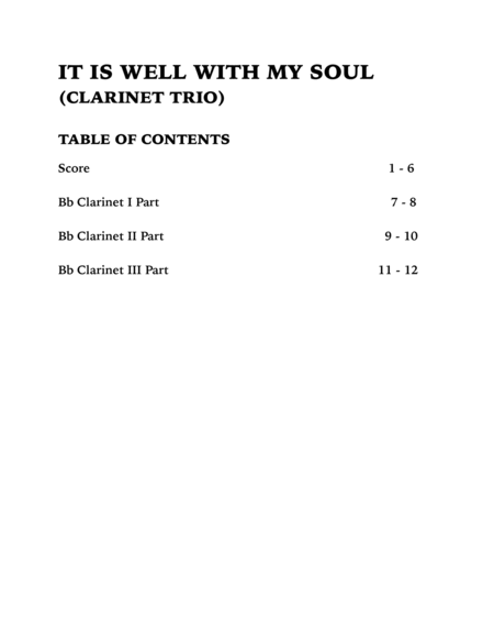 It Is Well With My Soul (Clarinet Trio) image number null