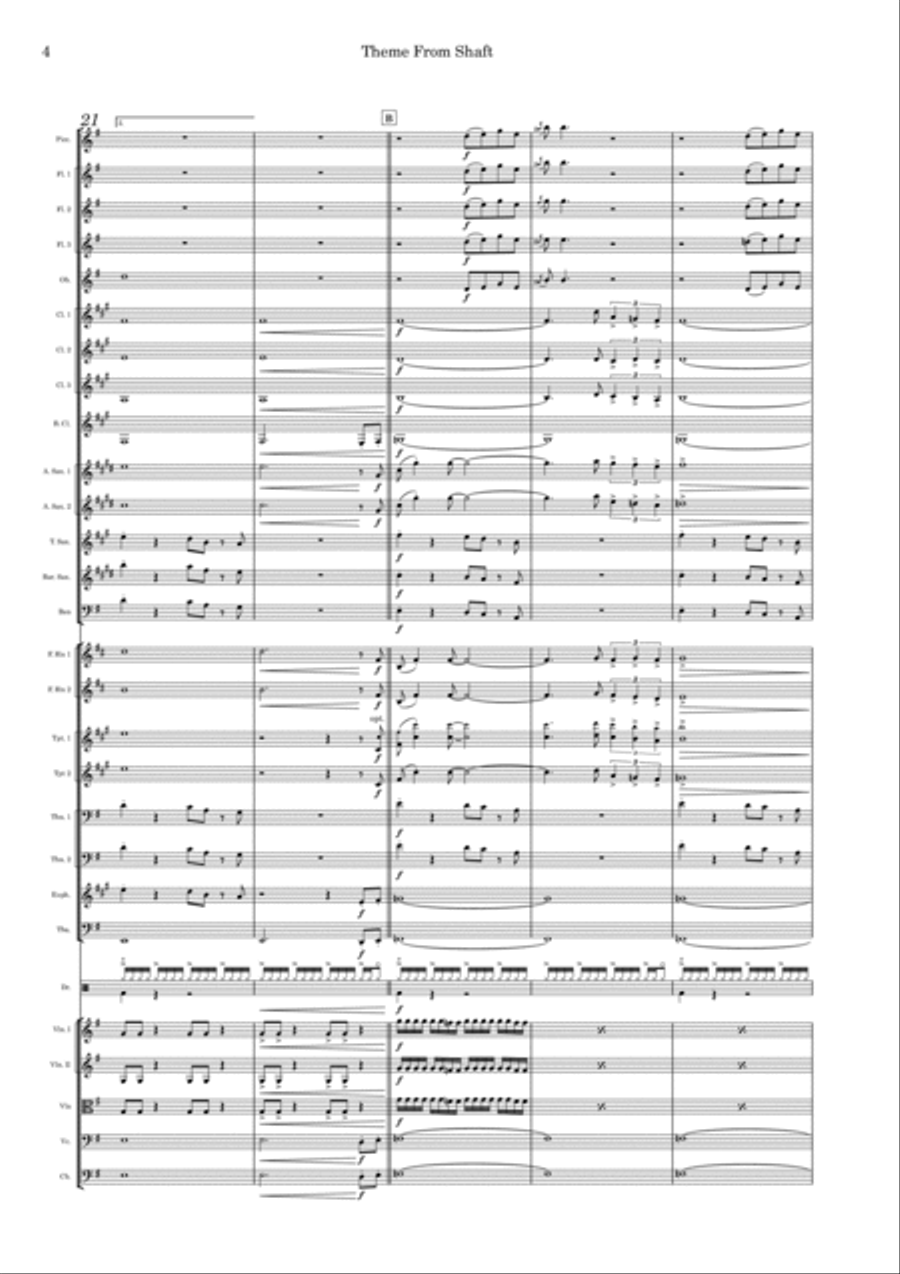 Theme From Shaft Full Orchestra scores gallery preview page 4
