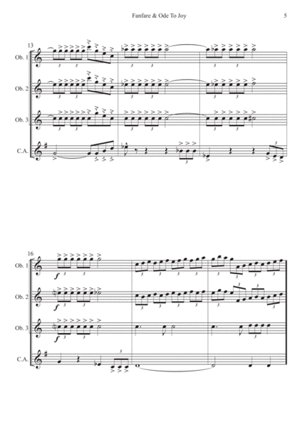 Fanfare and Ode To Joy for Oboe Quartet image number null