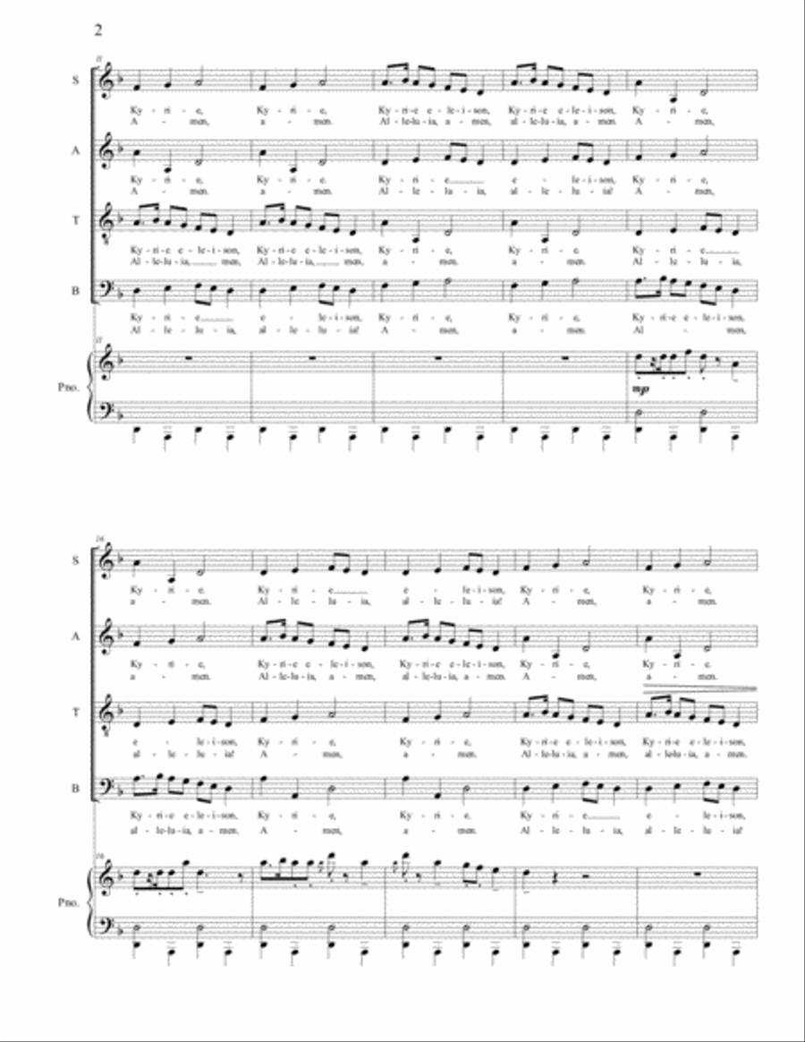 Kyrie (Alleluia!) 4-Part scores gallery preview page 2
