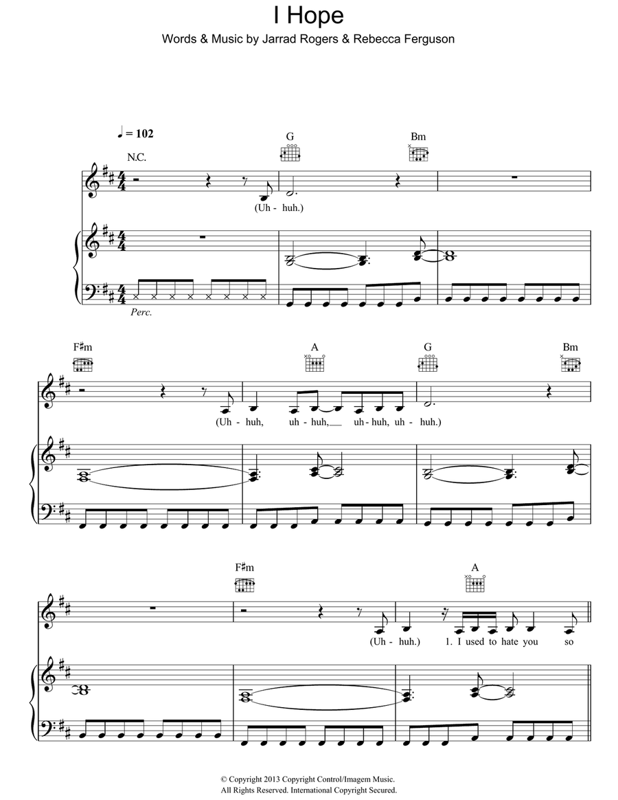I Hope Acoustic Guitar scores gallery preview page 1