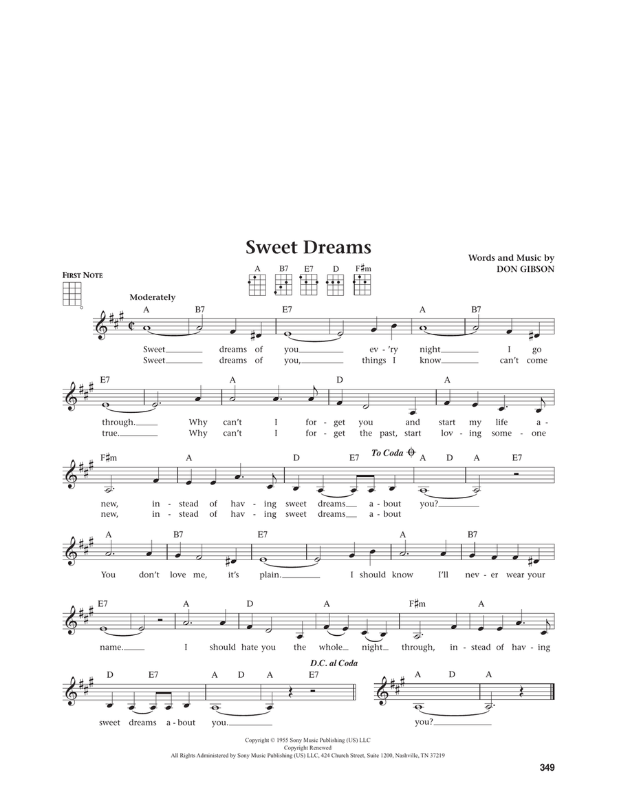 Sweet Dreams (from The Daily Ukulele) (arr. Jim Beloff) Ukulele scores gallery preview page 1