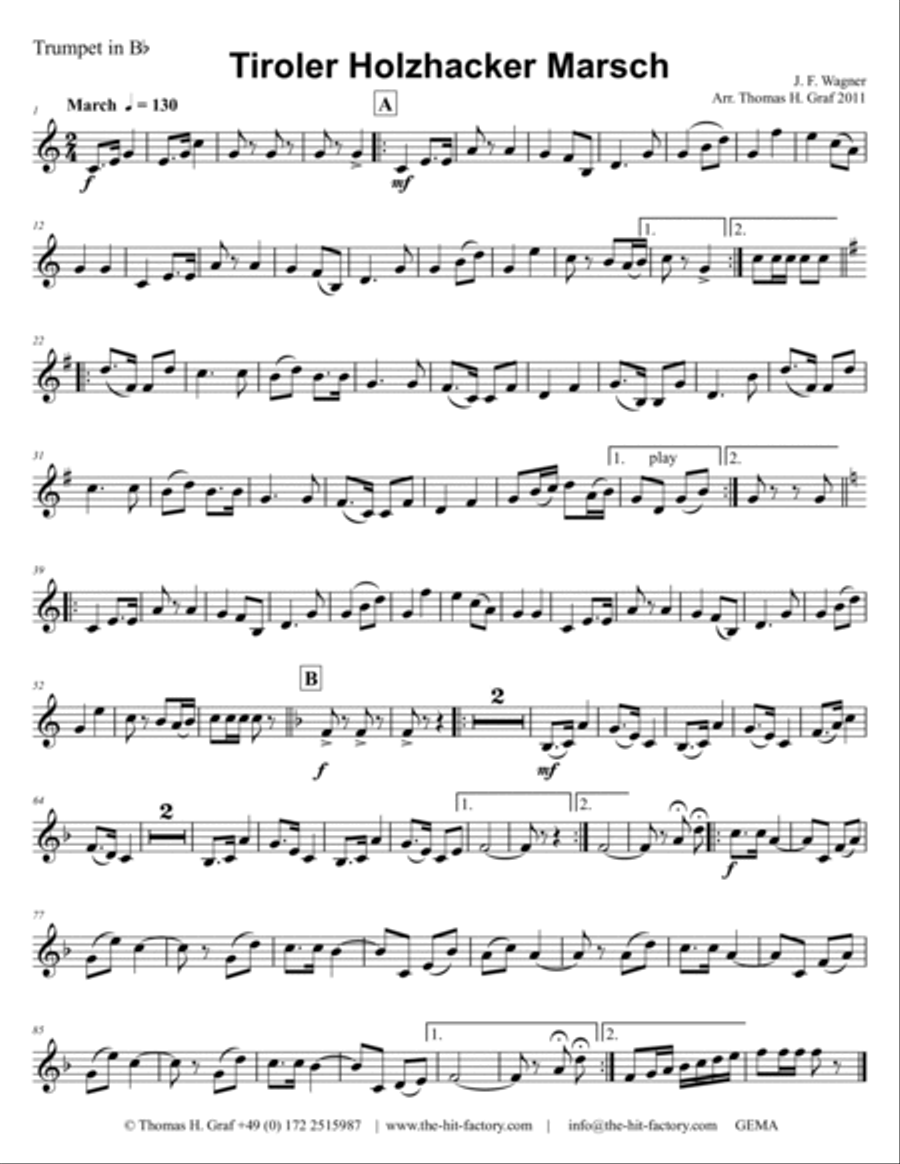 Tiroler Holzhacker Marsch - German Polka March - Oktoberfest - German Band Concert Band scores gallery preview page 6