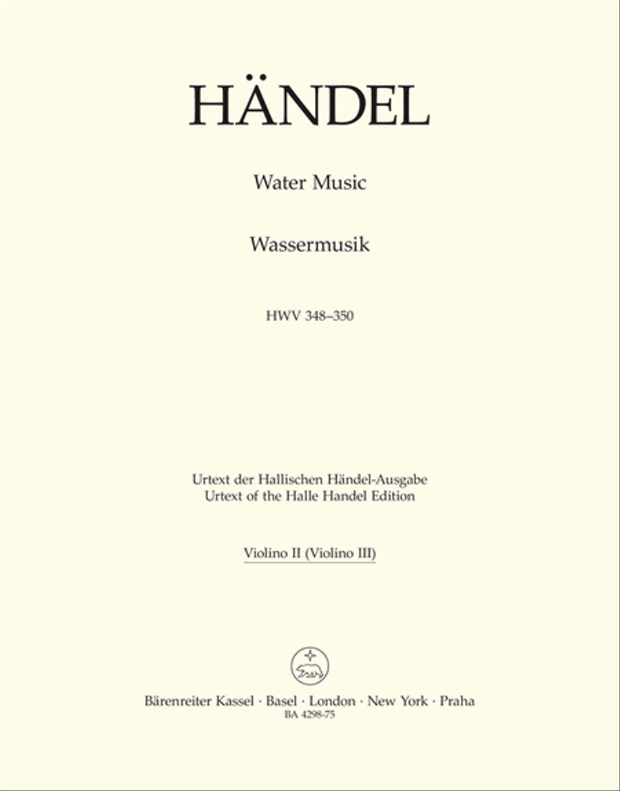 Water Music HWV 348-350 Violin scores gallery preview page 1
