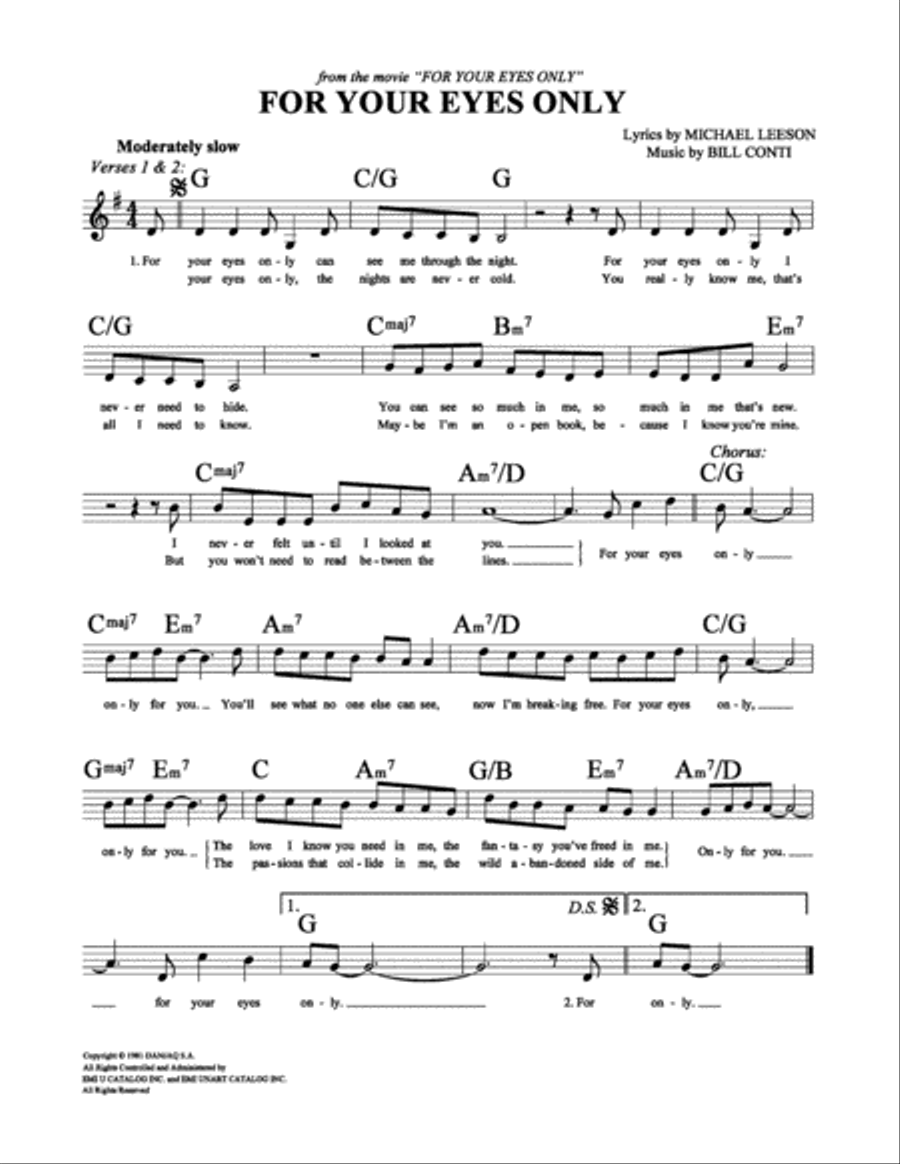 For Your Eyes Only School and Community scores gallery preview page 1