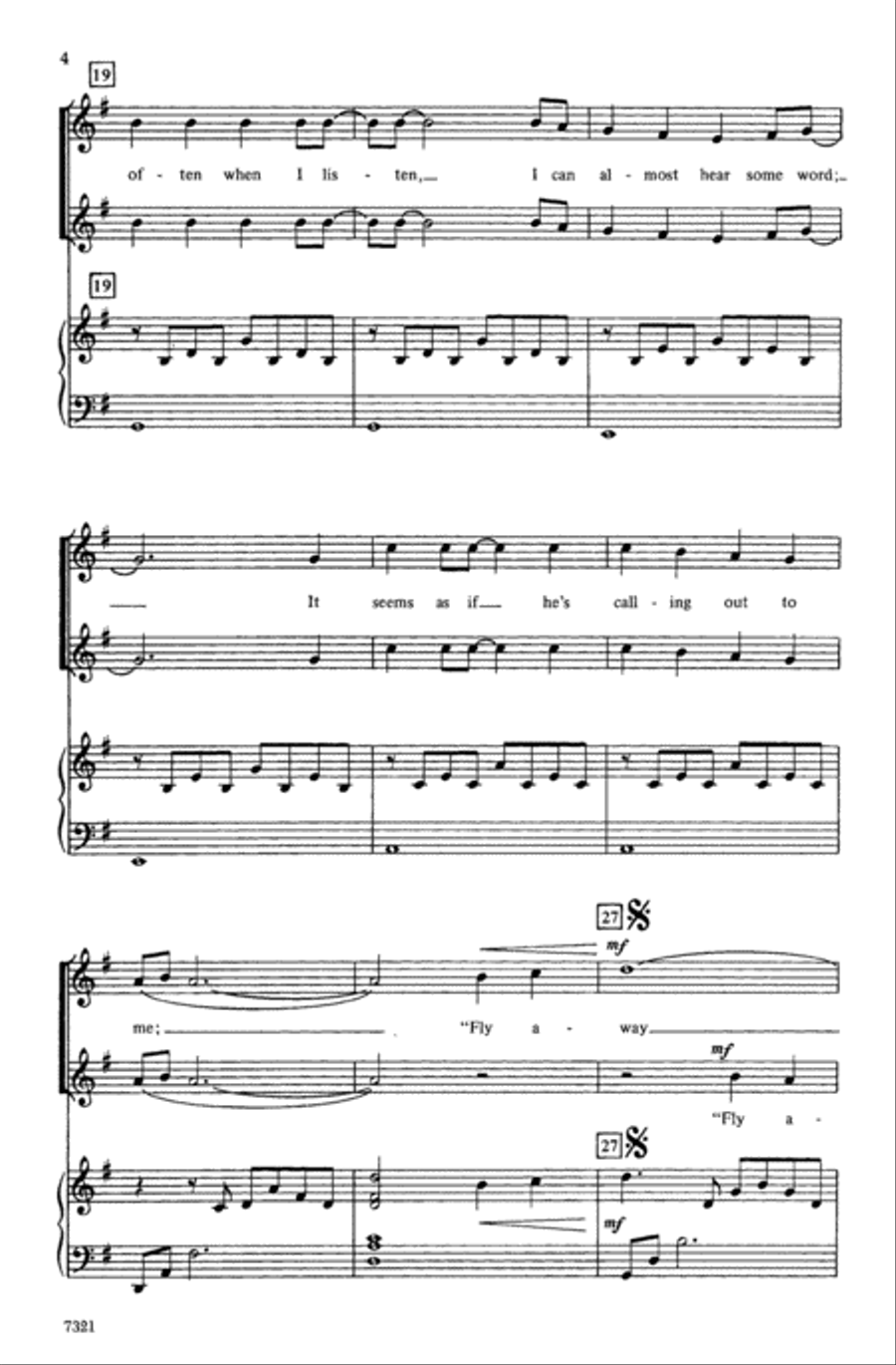 Fly Away Fly Away Choir scores gallery preview page 3