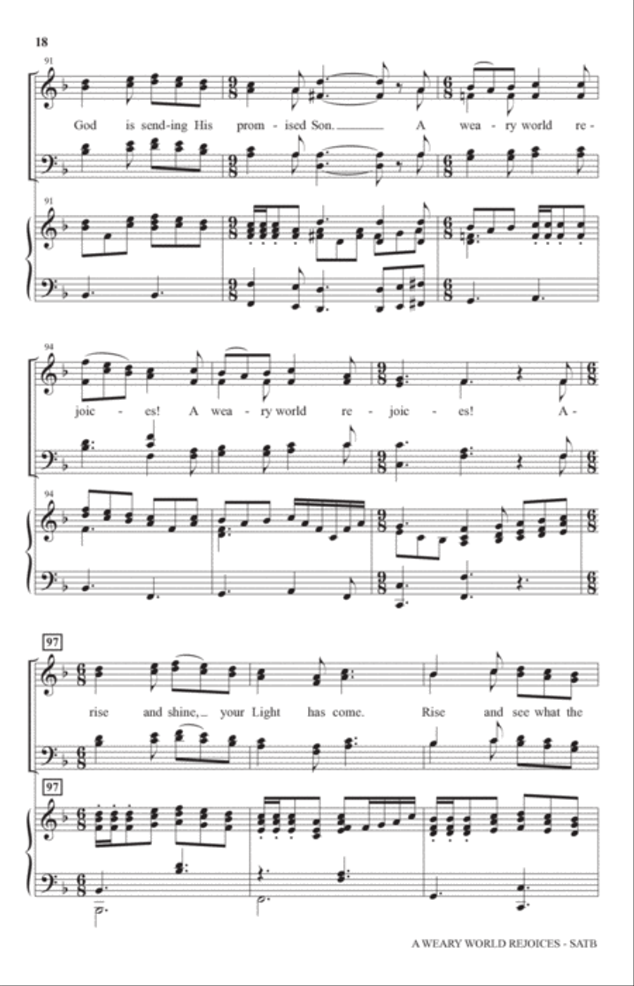 A Weary World Rejoices (A Chamber Cantata For Christmas) 4-Part scores gallery preview page 15
