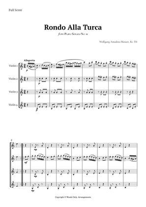 Rondo Alla Turca by Mozart for Violin Quartet