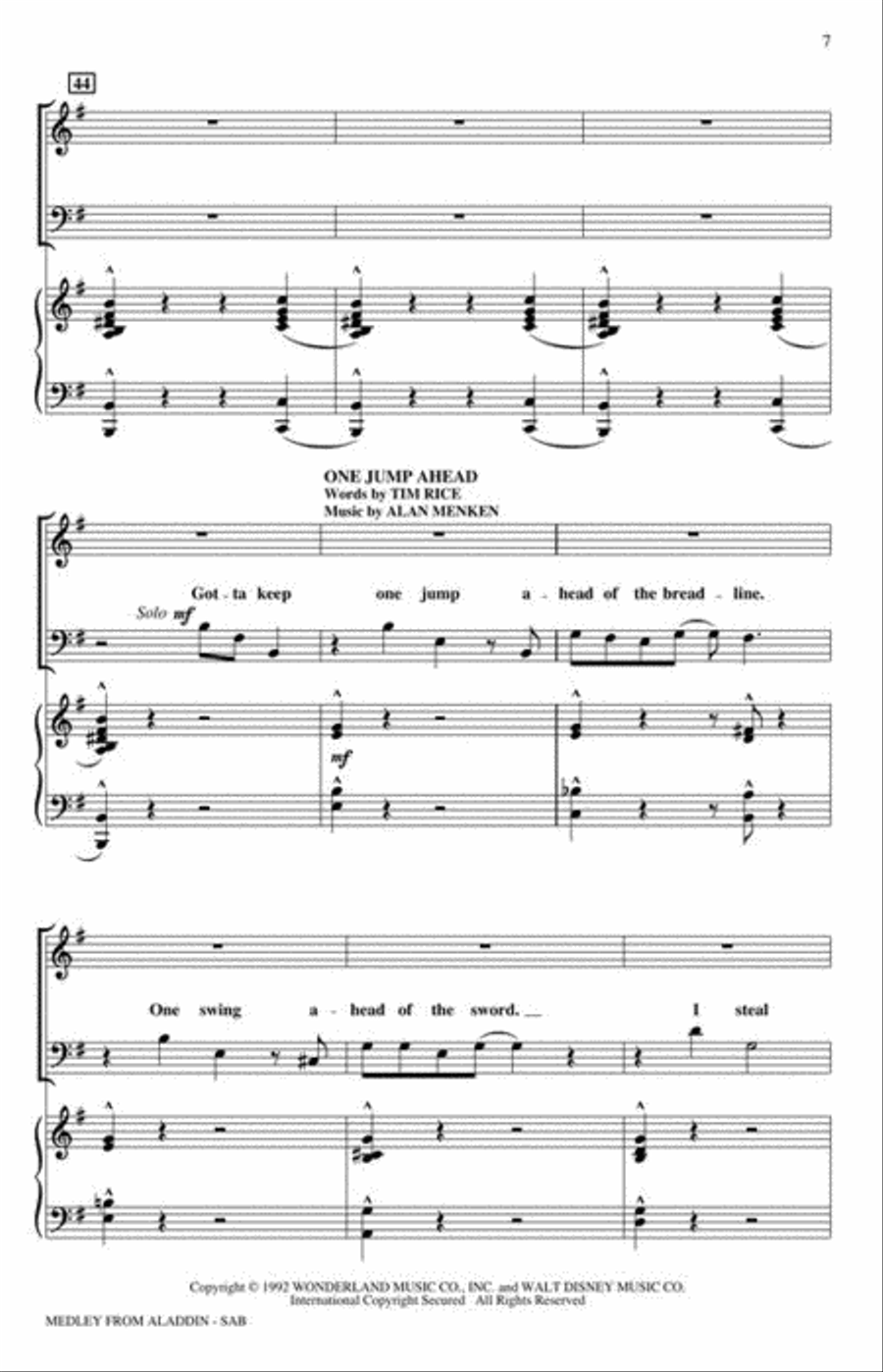 Aladdin (Medley) Aladdin (Medley) 3-Part scores gallery preview page 4
