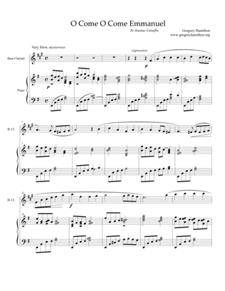 O Come O Come Emmaunel for Bass Clarinet and Piano