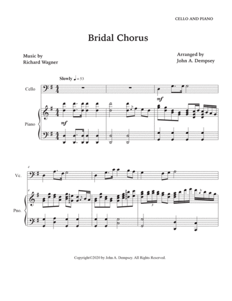 Bridal Chorus (Wedding March): Cello and Piano image number null