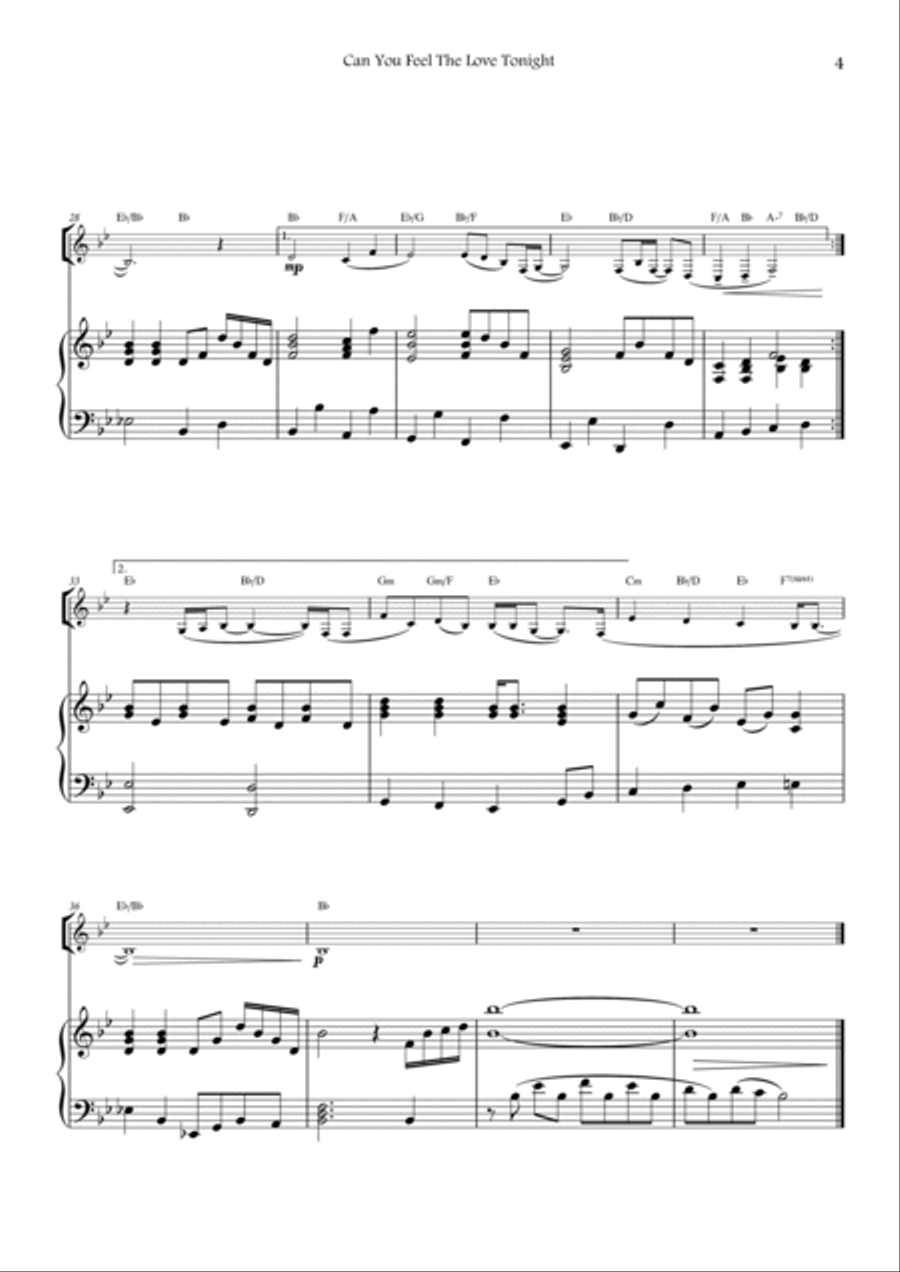 Can You Feel The Love Tonight Baritone Saxophone scores gallery preview page 4