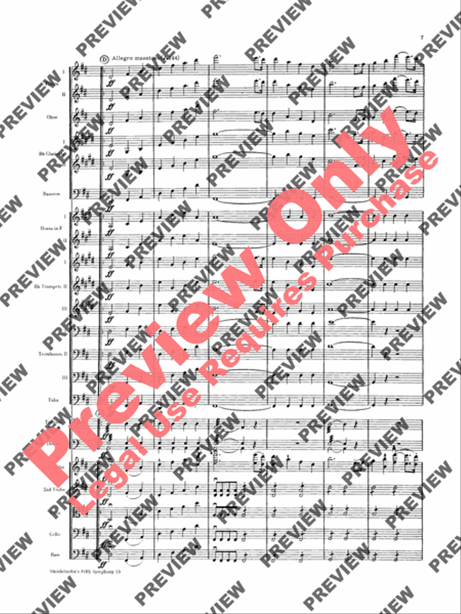 Mendelssohn's 5th Symphony Reformation, 4th Movement Full Orchestra scores gallery preview page 8