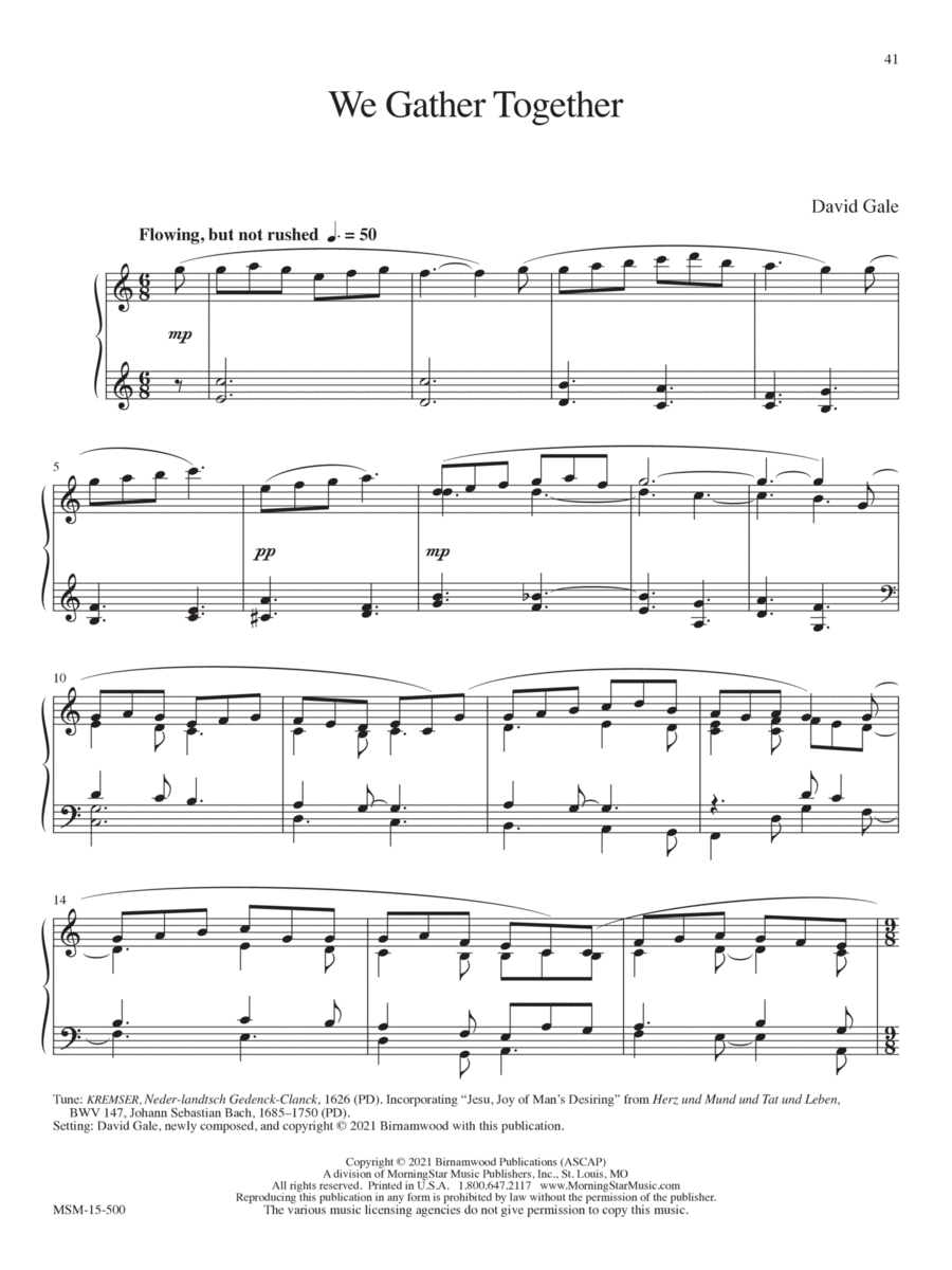 We Gather Together Piano Solo scores gallery preview page 1