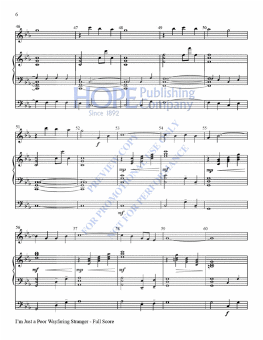 I'm Just a Poor Wayfaring Stranger Handbell Choir scores gallery preview page 7