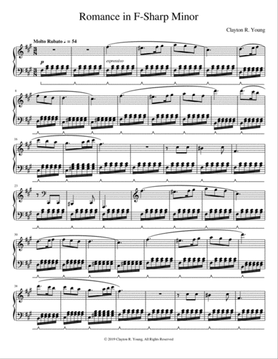 Romance in F-Sharp Minor Piano Solo scores gallery preview page 1