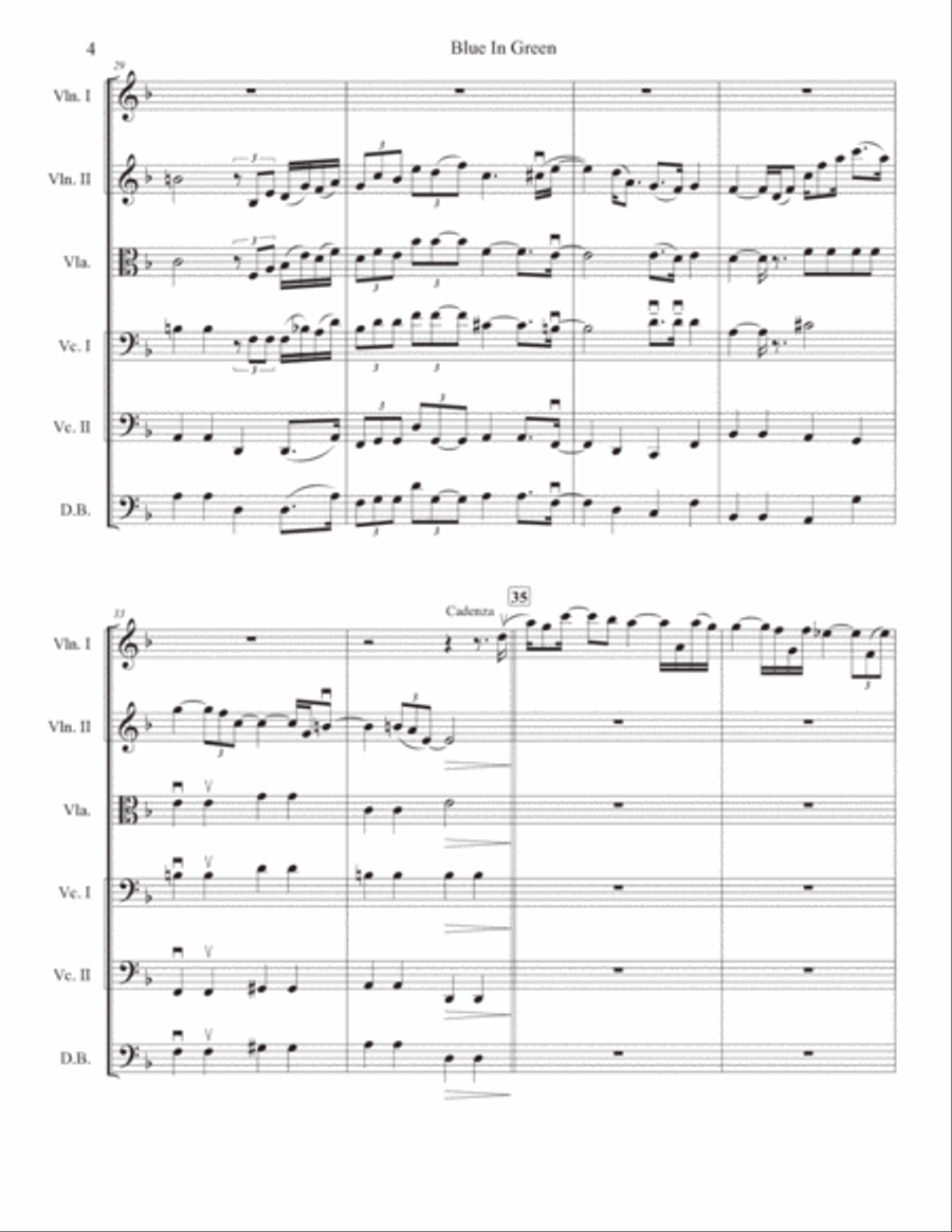 Blue In Green String Quintet scores gallery preview page 5
