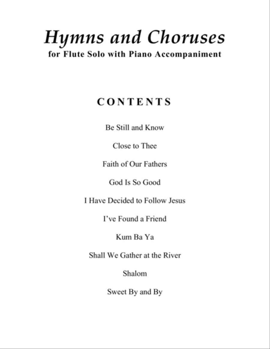 Hymns and Choruses (A Collection of 10 Easy Flute Solos with Piano Accompaniment) Flute Solo scores gallery preview page 4