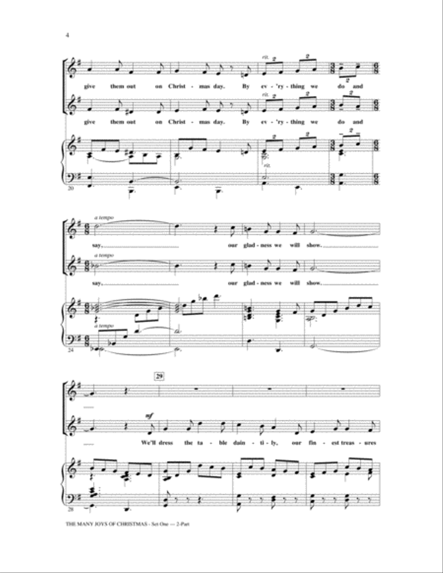 The Many Joys Of Christmas (featuring The Carols of Alfred Burt) Set 1 2-Part scores gallery preview page 3