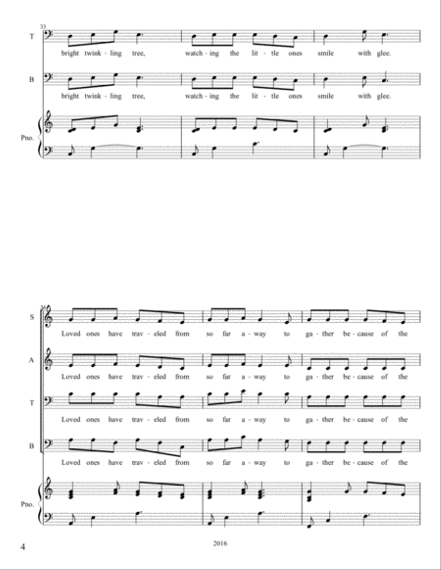 Love Was Born On Christmas (Christmas Memories) 4-Part scores gallery preview page 4