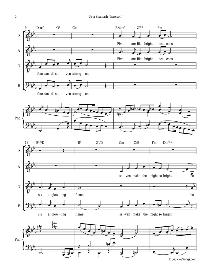 Be a Shamash 4-Part scores gallery preview page 2