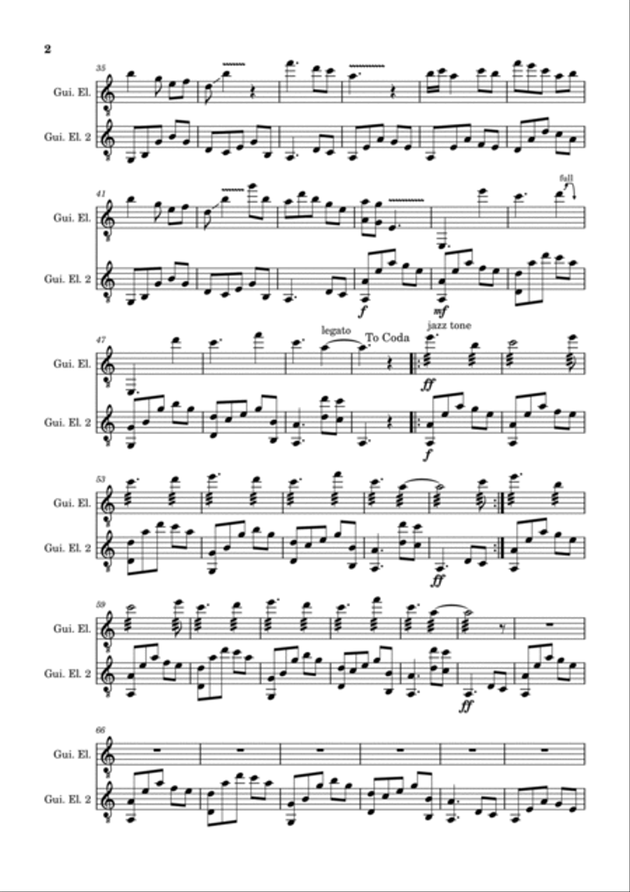 Normose N.8, Opus 44 Electric Guitar scores gallery preview page 2