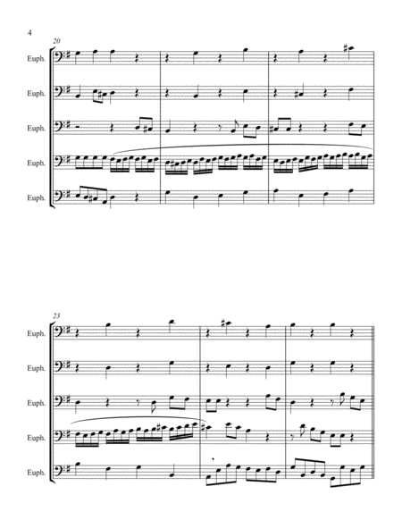 For Unto Us a Child is Born (from "Messiah") (G) (Euphonium Quintet - Bass Clef)