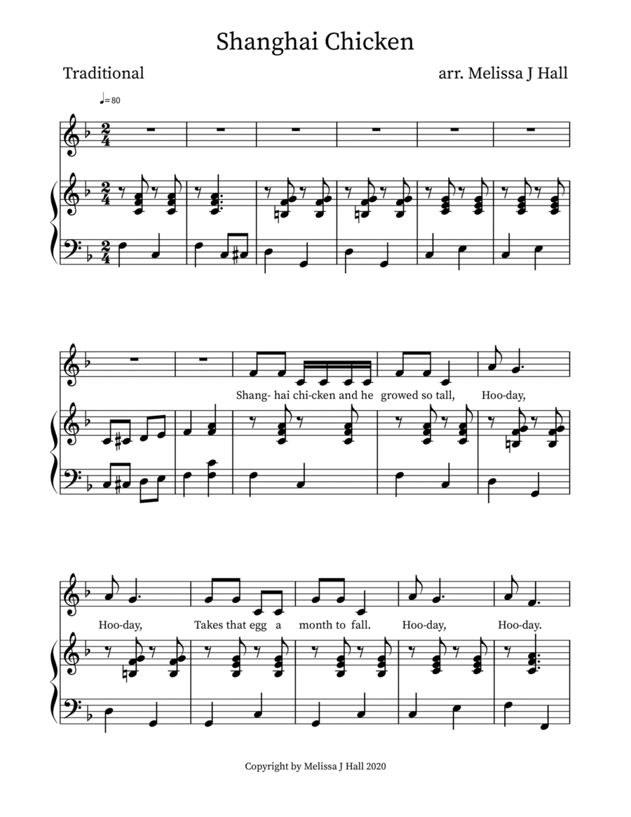 Shanghai Chicken Shanghai Chicken Voice scores gallery preview page 1
