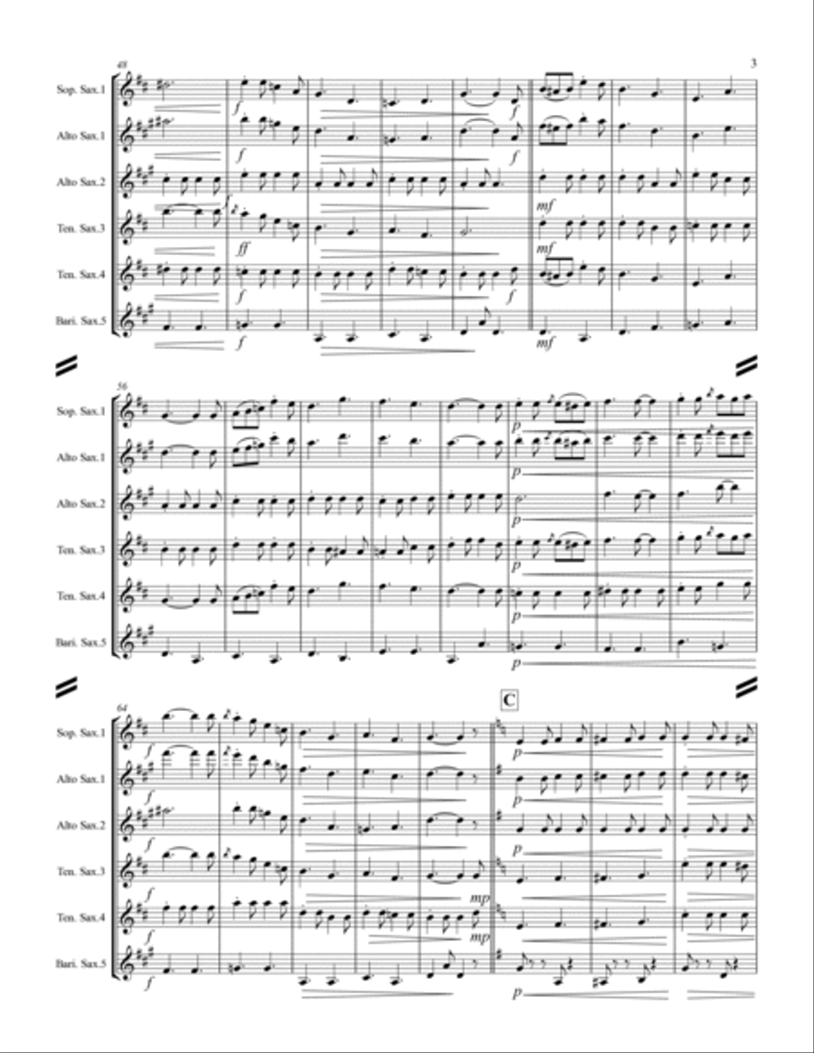 March - The Liberty Bell (for Saxophone Quintet SATTB or AATTB) Saxophone Quintet scores gallery preview page 4