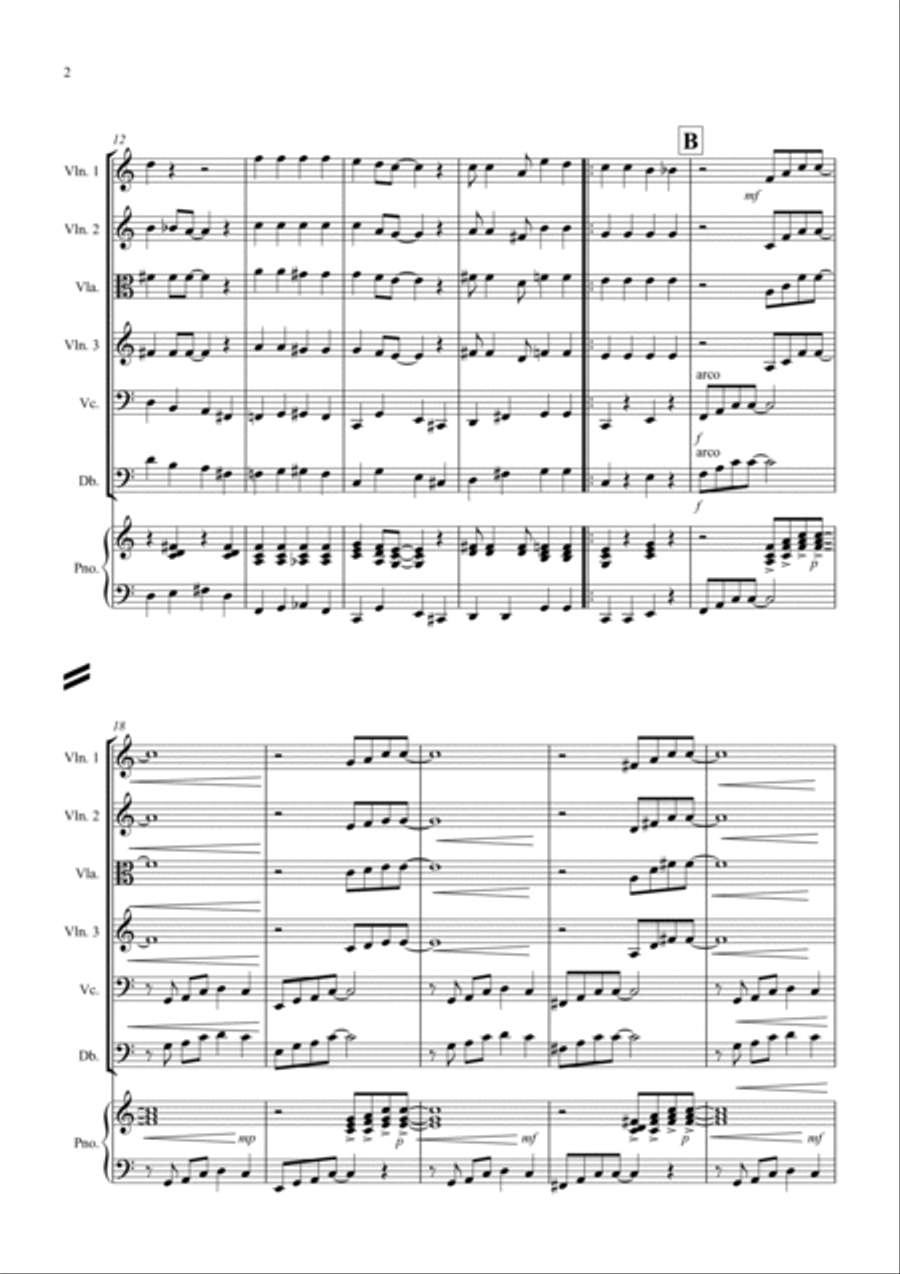 Burnie's Ragtime for String Orchestra String Orchestra scores gallery preview page 2