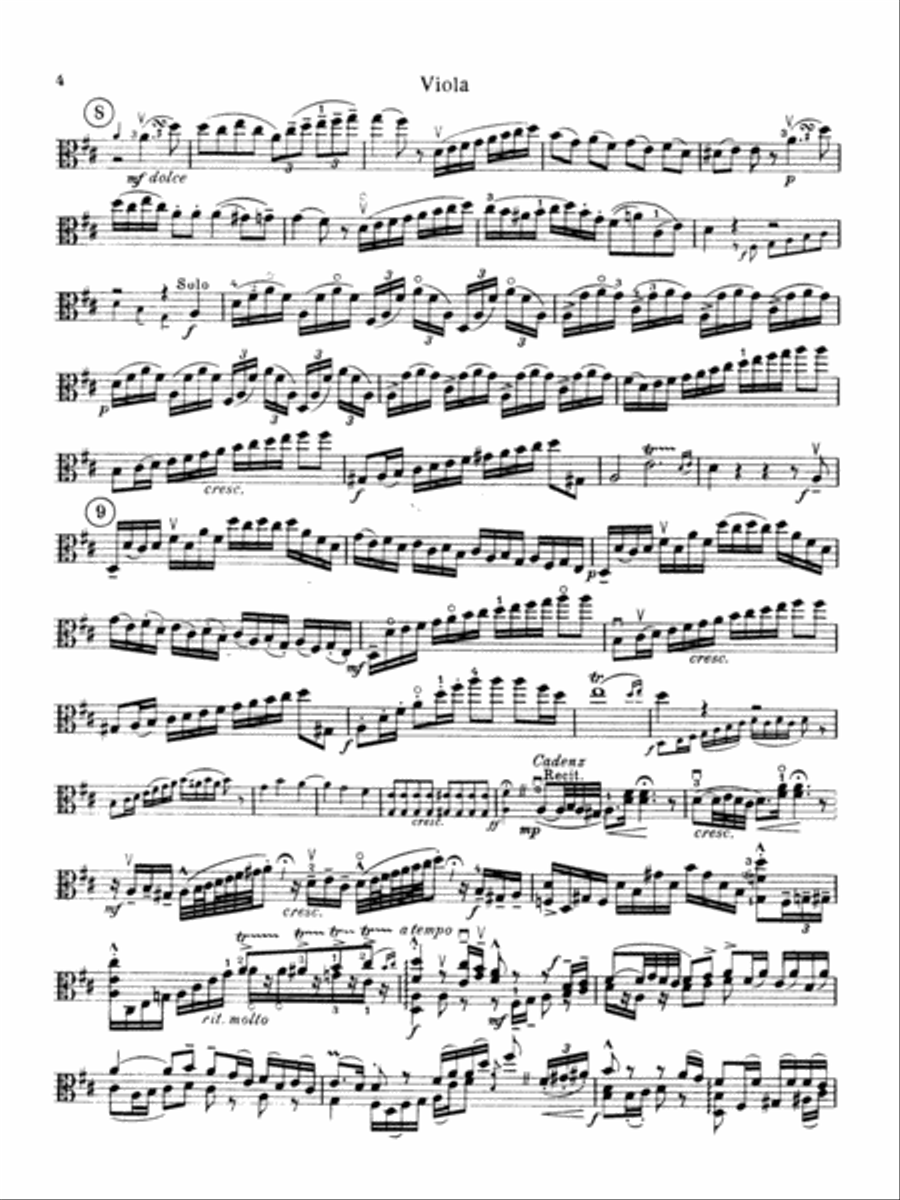 Hoffmeister: Viola Concerto in D Major Viola Solo scores gallery preview page 4