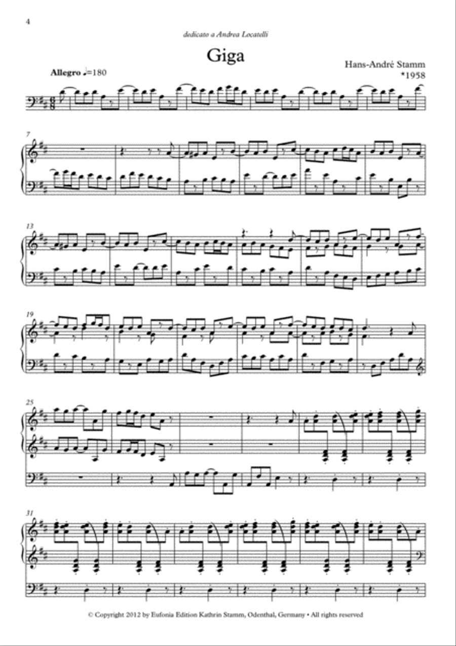 Giga for organ Organ Solo scores gallery preview page 4